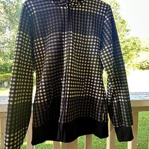 Burton Plaid Sweatshirt Zip.  Black Yellow White